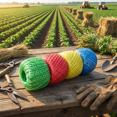 Anti Rot UV Stabilized Fibrillated PP Twine For Crop Trellising